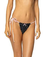 Edikted Women's Leigh Polka Dot String Bikini Bottom