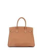Pre-Owned Hermes Birkin 30 Handbag Brown Clemence with Gold Hardware