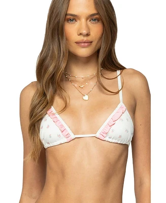 Edikted Women's Ira Floral Triangle Bikini Top