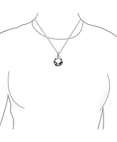 Bling Jewelry Fashion Sparkling Christmas Bow Crystal Holiday Pendant Necklace Silver Plated