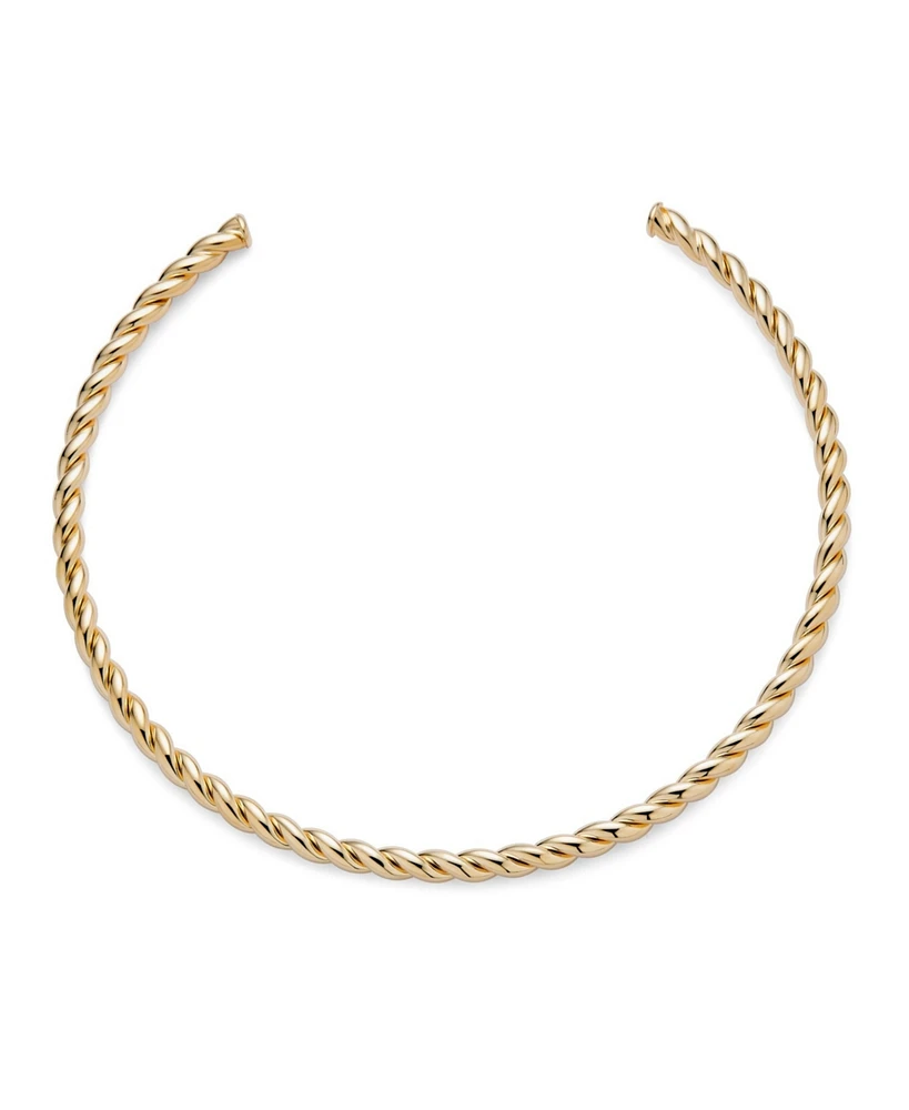 Bling Jewelry Tradtional Cable Twist Braid Rope Choker Collar Necklaces Yellow Gold Plated