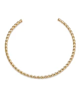 Bling Jewelry Tradtional Cable Twist Braid Rope Choker Collar Necklaces Yellow Gold Plated