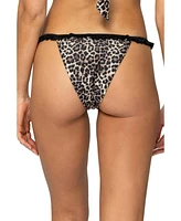 Edikted Women's Deeva Leopard Bikini Bottom