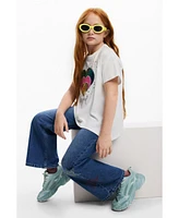 Desigual Girls Girls's Heart T-shirt with rhinestones