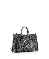 Pre-Owned Balenciaga Papier Graffiti A6 Zip Around Classic Studs Bag Leather
