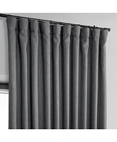 Half Price Drapes Dark Gravel Extra Wide Textured Faux Linen Room Darkening Curtain