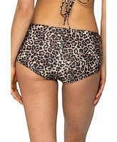 Edikted Women's Mich Leopard Boyshort Bikini Bottoms