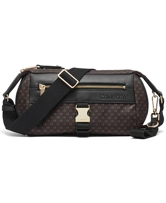 Calvin Klein Elora Nylon Mini Signature Top Zipper Crossbody