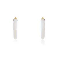 The Lovery Mother of Pearl Hoop Earrings 14K Gold