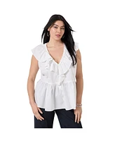 June + Vie Plus Ruffled Peplum Top