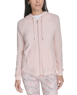 Calvin Klein Performance Ruched-Sleeve Zip Hoodie
