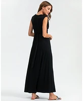 Pietro Brunelli Maternity Sleeveless Knot Detail V-Neck Nursing Papaver Dress