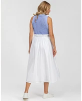 Pietro Brunelli Maternity Poplin Hidden Pocket Midi Olivia Skirt