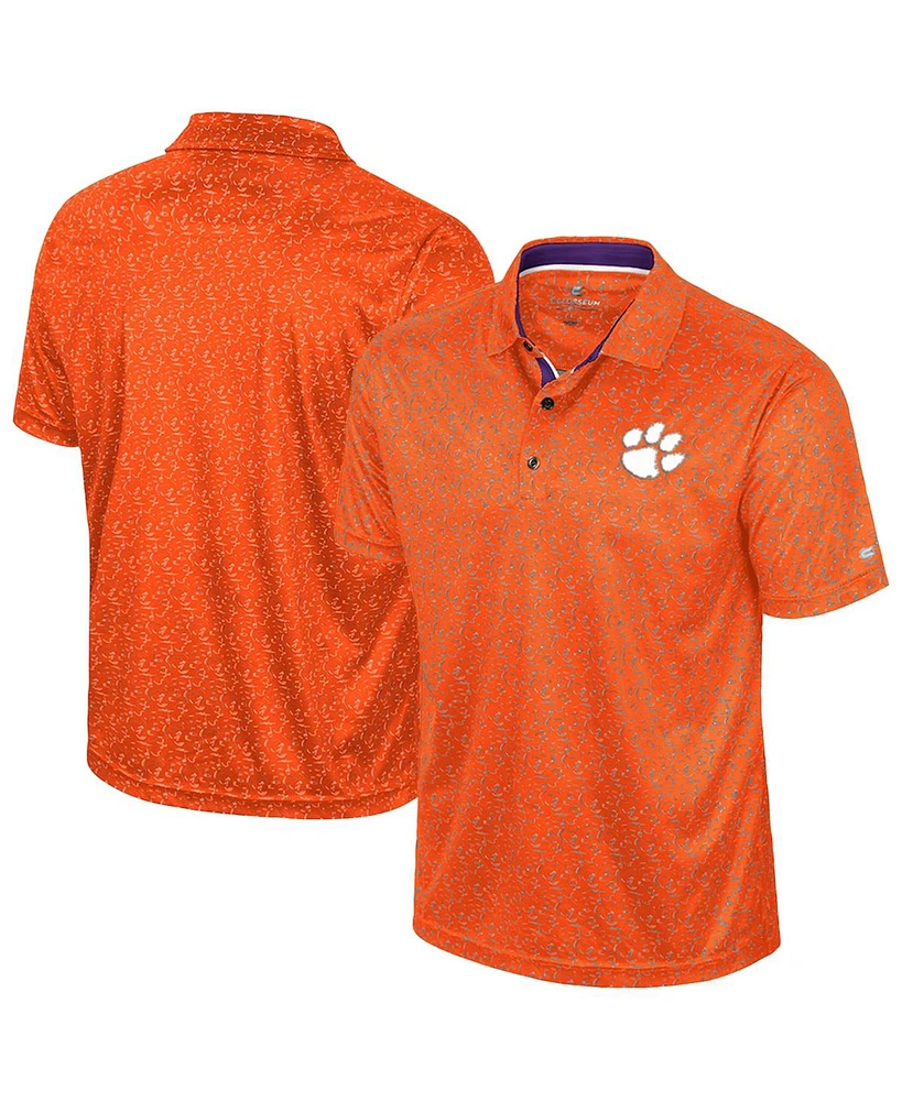 Colosseum Men's Orange Clemson Tigers Sublimated Golf Polo Shirt