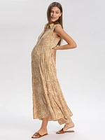 Pietro Brunelli Maternity Sleeveless Shirt Collar Maxi Clara Dress