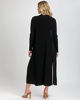 Pietro Brunelli Maternity Viscose Knit Side Slits Maxi Tulip Cardigan