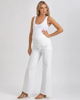 Pietro Brunelli Maternity Stonewashed High-Waist Wide-Leg Jeans