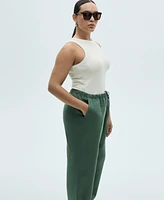 Mango Women's Straight Linen-Blend Trousers Pants
