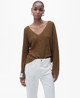 Mango Women's V-Neck Knit Sweater
