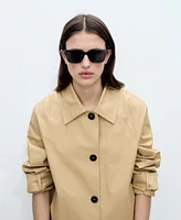 Mango Women's Buttoned Cotton Parka Coat