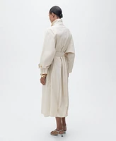 Mango Women's Oversized Cotton Trench Coat