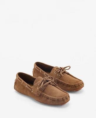Mango Women's Suede Boat Shoes