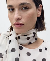 Mango Women's Polka-Dot Wrap-Neck Blouse