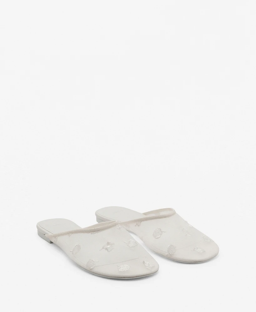 Mango Women's Embroidered Mesh Shoes