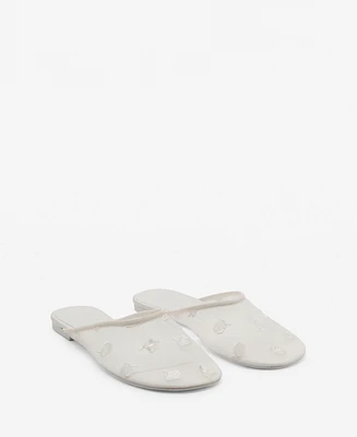 Mango Women's Embroidered Mesh Shoes