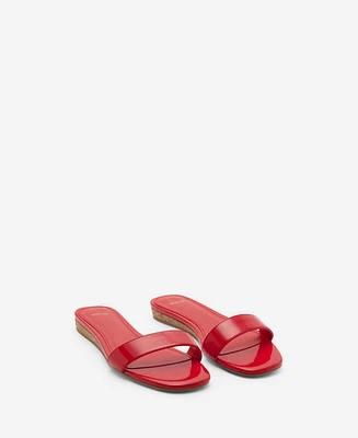 Mango Women's Patent Leather Effect Flat Sandals