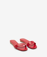 Mango Women's Patent Leather Effect Flat Sandals