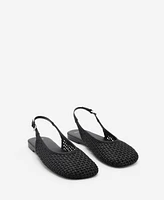 Mango Women's Braided Leather Effect Shoes