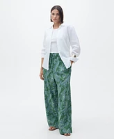 Mango Women's Paisley Linen Pants