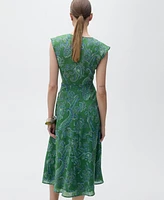 Mango Women's Paisley Ramie Dress