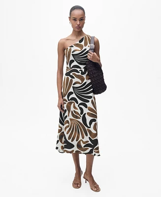 Mango Women's Abstract Leaf Print Dress