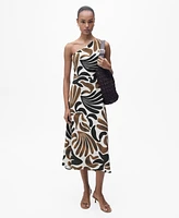 Mango Women's Abstract Leaf Print Dress
