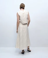 Mango Women's Textured Flared Skirt