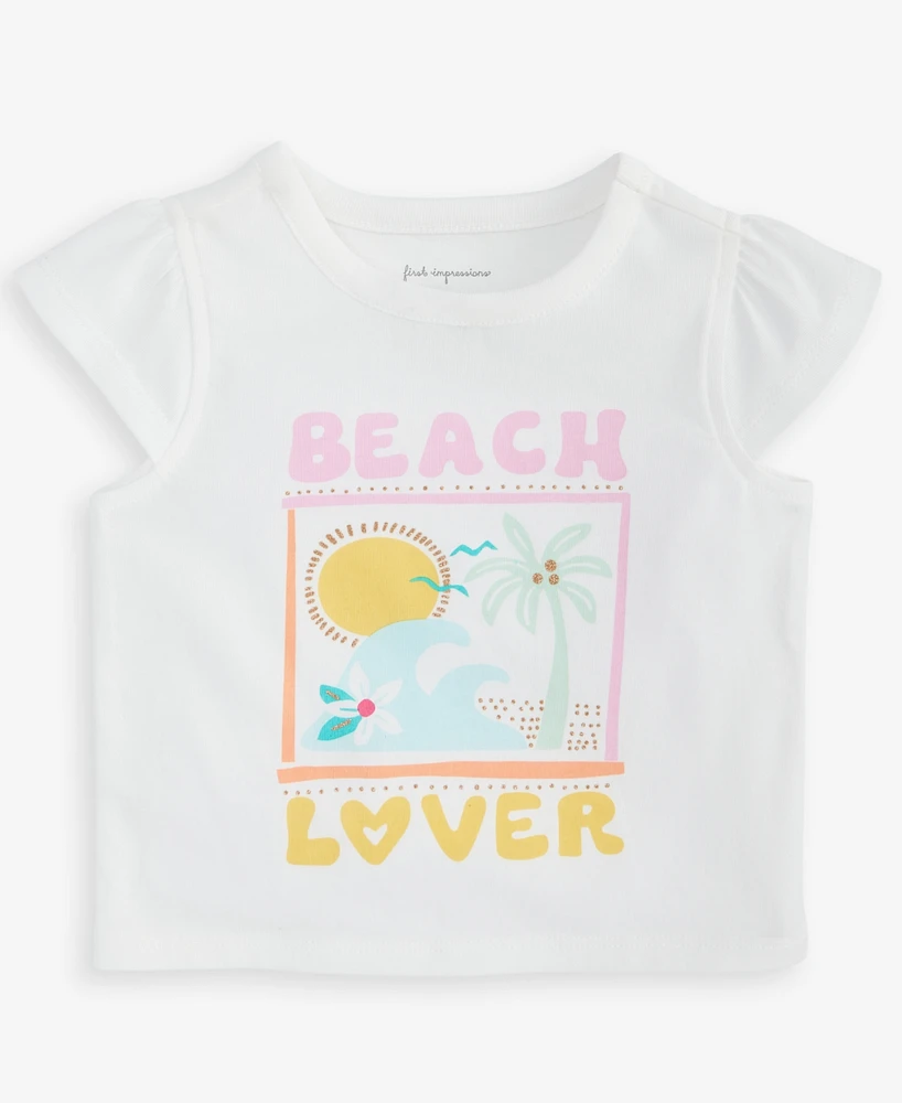 First Impressions Baby Girls Beach Lover Graphic T-Shirt, Exclusively at Macy's