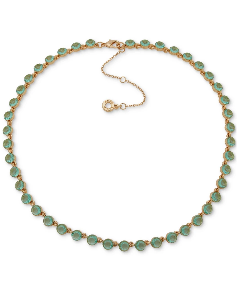 Anne Klein Gold-Tone Floating Color Stone Collar Necklace, 16" + 3" extender