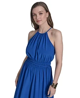 Halston Women's Tie-Back Halter Wide-Leg Jumpsuit
