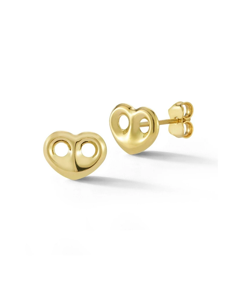 Rachel Zoe Fine Jewelry 14K Gold Mariner Heart Studs