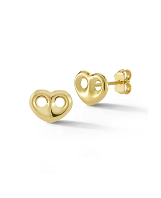 Rachel Zoe Fine Jewelry 14K Gold Mariner Heart Studs