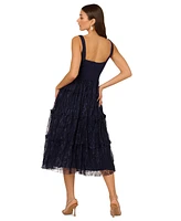 Adrianna by Papell Women's Crepe and Lace Midi Dress