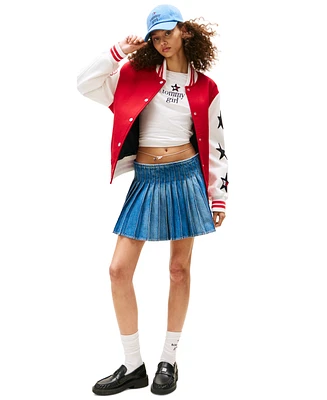 Tommy Girl Women's Pleated Denim Skirt