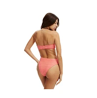 Cotton On Women's Ring Bandeau One Piece Brazilian