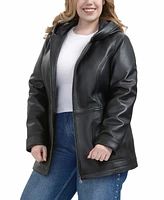 Bgsd Plus Cara Hooded Leather Coat