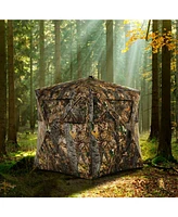 3 Person Portable Pop-Up Ground Hunting Blind with Tie-downs