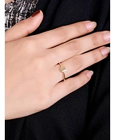 Devata Round Disc Ring in 14K Gold, Size 8, approx. 2.1 grams