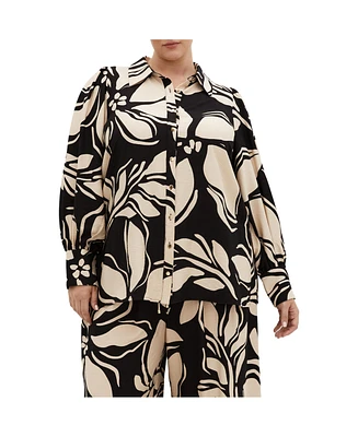 City Chic Plus Rosabella Print Shirt