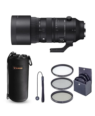 Sigma 70-200mm f/2.8 Dg Dn Os Sports Lens for L Mount Bundle With Lens Case + Filter Kit + Lens Cap Tether